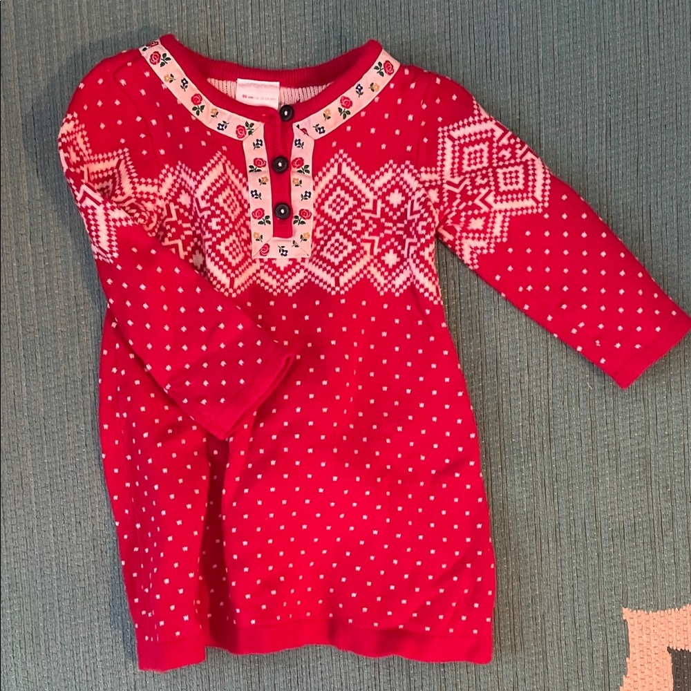 Hanna Andersson Red and White Floral Knit